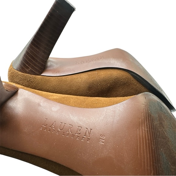 Ralph Lauren Brown‎ Suede Heels - Picture 5 of 6